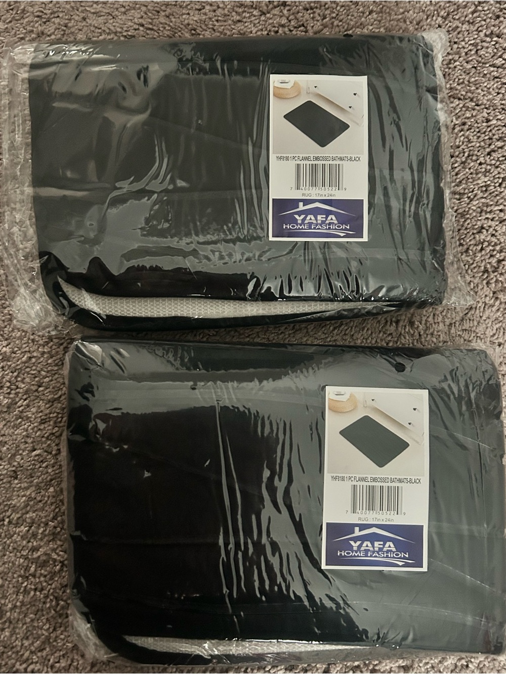 Two black mats 17x24in
